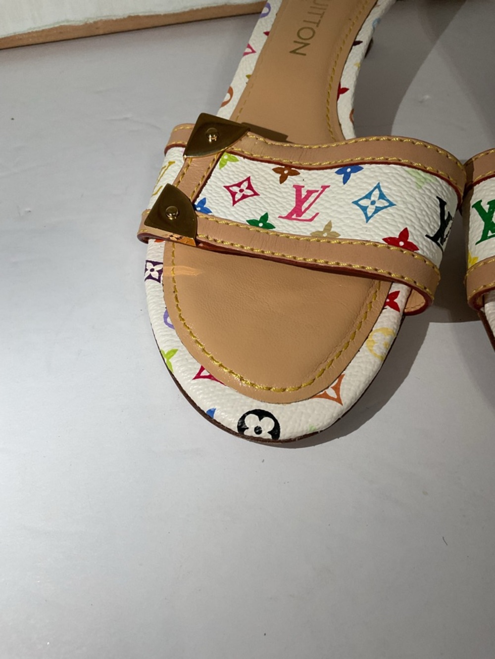 Louis Vuitton Sandals Murakami Kitten Heel Size 36.5 - Picture 4 of 14